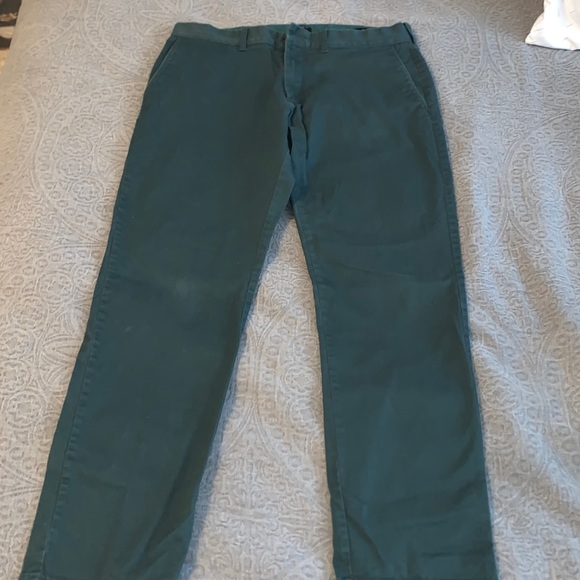 J. Crew Factory Dark Green Flex Slim Chinos Size 32/30 - Picture 3 of 10
